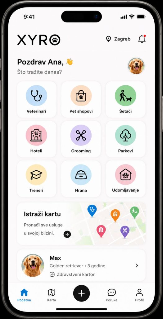xyro, izgled app